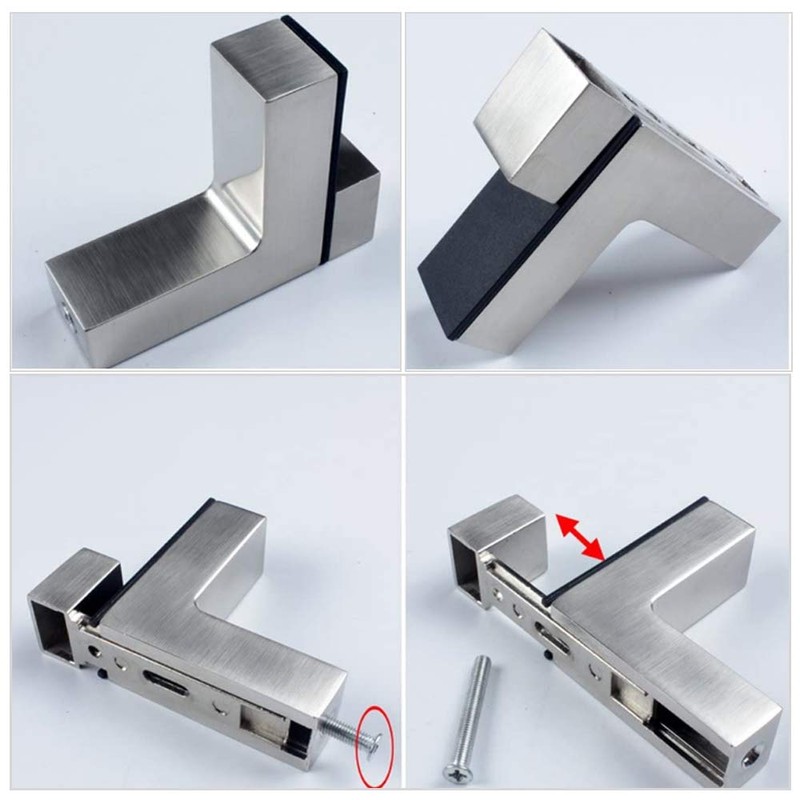 AWEN 4pcs Solid Metal Adjustable Wood/Glass Shelf Bracket Wall Mount,