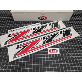 Z71 Decals (2-Pack) Truck Bedside Fender Stickers Fits 2019-2025 Chevy Silverado Colorado Tahoe (Gloss Black & Red 'Z')