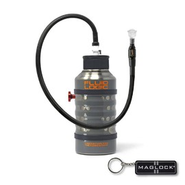 Fluidlogic Wave Stainless Steel Hydration Bottle w/Quick Release Universal Rollbar Mount & Hardware for UTV, SxS and Other Offroad Vehicles (64oz) with Keychain