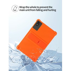 for ApoloSign EP1095T Tab 11 Android 14 Tablet,11 inch Tablets Case,Soft Silicone Adjustable Stand Cover Lightweight Kids Friendly,Orange.