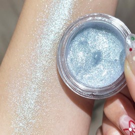 KARLOR Flüssig Augen Highlighter Glitzer,cremig blau Glitzer Lidschatten Schimmer Gesicht Highlighter Makeup Schimmer Glitzer strahlender Gel-Lidschatten cremige Glitter liquid Highlighter Gel（04#）