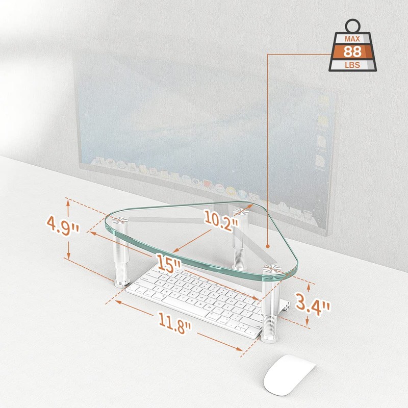 Hemudu 2 Pack Computer Monitor Riser | Triangle Desktop Universal
