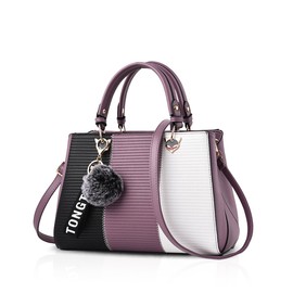 NICOLE&DORIS Women's Exquisite Shoulder Crossbody Messenger Tote Satchel PU Leather Handbags, Purple, S