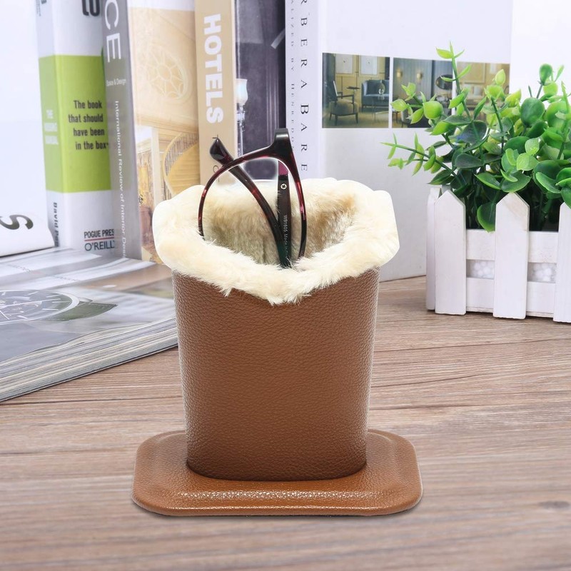 Siveit Eyeglass Holders, PU Leather Eyeglass Holder Stands with Soft