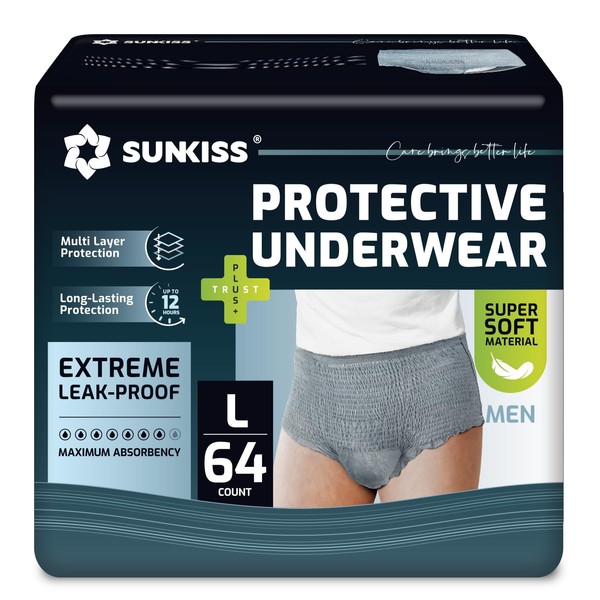 SUNKISS SUNKISS Incontinence Underwear for Men, Daytime Disposable Adult Pull