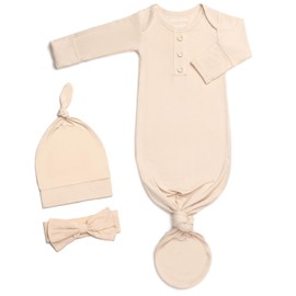 Infant Newborn Baby Knotted Gown, Sleepwear Romper Newborn Essentials Outfits Perfect for Newborn Boys and Girls Photography