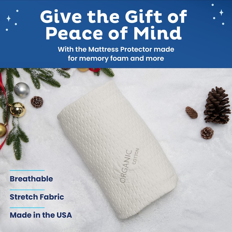 Memory Foam Mattress Protector – Organic Cotton with Eco-Friendly Greenshield