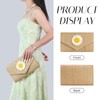 Nefokfdus Straw Clutch Purse for Women Daisy Flower Evening Handbag