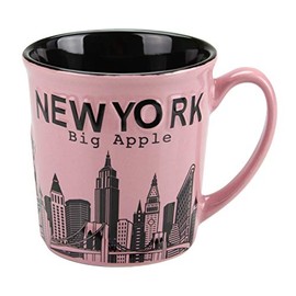 Torkia - New York Big Apple City Skyline Jumbo Ceramic Mugs - 12oz (Pink)