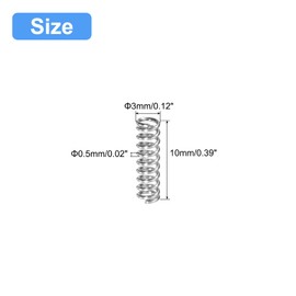 QUARKZMAN Pack of 5 Compression Spring 304 Stainless Steel Spring Spring Spring Tension Spring 3 mm AD 0.5 mm Wire Size 10 mm Free Length Coil Spring Coil Springs Spring Steel Spring Silver