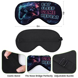 2 Pcs Boys Sleep Eye Mask, Guys Blackout Sleeping Silk Mask for Kids Adult Children's Travel Eye Cover Blindfold for Game