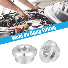 X AUTOHAUX 2pcs Universal 1/4" NPT Female Weld on Bung Fitting for Car Durable Aluminum Alloy Silver Tone
