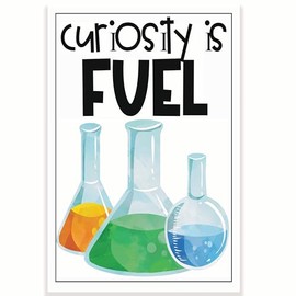 Printlabz Curiosity Is Fuel Classroom Poster - Science Chemistry Biology Class - 12 x 18 Inch - Classroom Decor - Classroom Must Haves - Back To School Decor - CPS0525