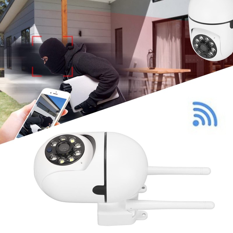 Jectse Indoor Outdoor Surveillance Camera, 1080P 360° Panoramic WiFi Home