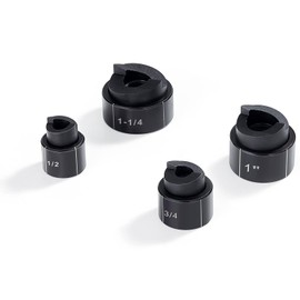 VEVOR Hydraulic Knockout Punch Kit, 4 Pieces 1/2", 3/4", 1", 1-1/4" Conduit Hole Cutter Set, Metal Sheet Driver Tools, KO Tool Kits for Aluminum, Brass, Stainless Steel, Fiberglass and Plastic