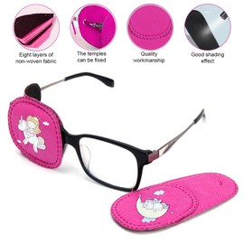 6 Augenklappe für Brillen, Wiederverwendbar Augenklappe Medizinisch Vliesstoff Eye Patches, rechte & linke Augenpflaster von faulen Augen, Amblyopie, Strabismus, für Erwachsene und Kinder