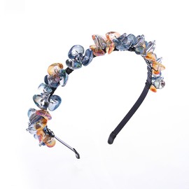 IYOU Shiny Crystal Headband Black Sparkly Rhinestone Hair Hoop Stones Party Costume Hair Accessories for Women