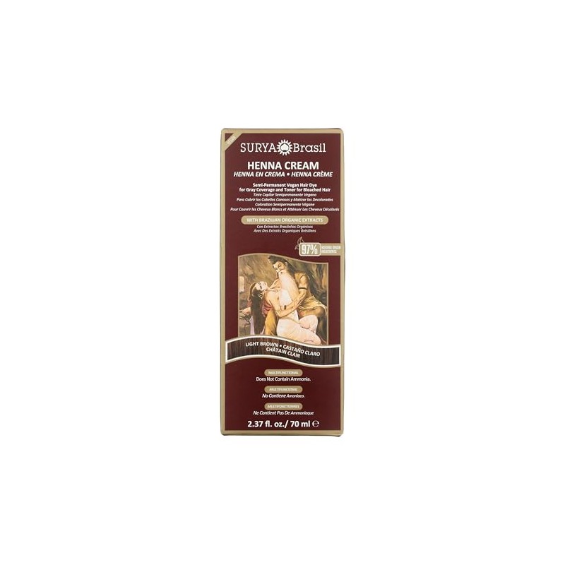 Henna Light Brown Cream Surya Nature, Inc 2.31 oz Cream