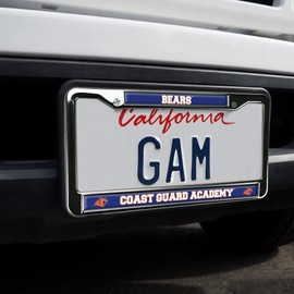 US Coast Guard Academy Bears Logo Full Size Standard License Plate Metal Frame
