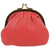 Oakridge Leather Ladies Compact Soft Clasp Coin Purse - Coral