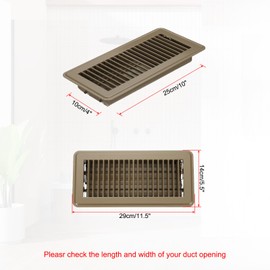 PATIKIL 10 x 4 Inch Floor Register, 1pcs Heavy Duty Air Vent Cover Steel Adjustable Decor Vents Easy Adjust Floor Grates for Sidewall Home Office, Brown