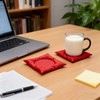 Alxjejo Red Cup Coaster Mat, Spill-Proof Concave Design & Heat