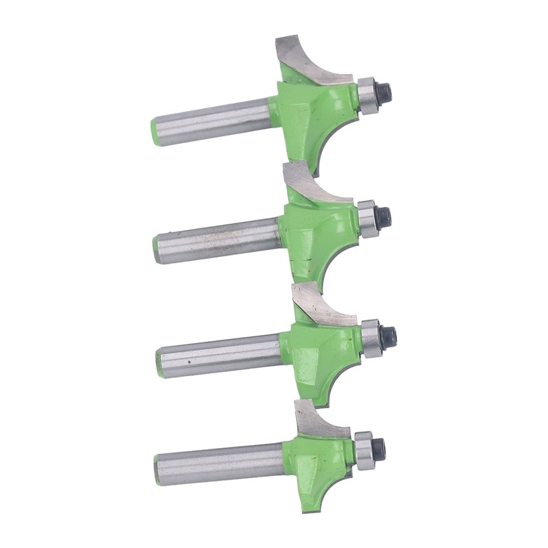 4 Pcs Roundover Router Bit 8mm Shank 5/8in 3/4in 7/8in