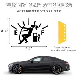Ohleats Funny Car Fuel Tank Sticker, Waterproof EF Logo High Gas Consumption Decal, Men Women Exterior Fuel Gage Empty Sticker for Most Vehicles, Universal Car Accessories (Female, Black)