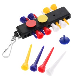 1Pcs Outdoor Golf Tee Holder Carrier 12 Wooden Golf Ball Tees+3 Ball Markers+Keychain