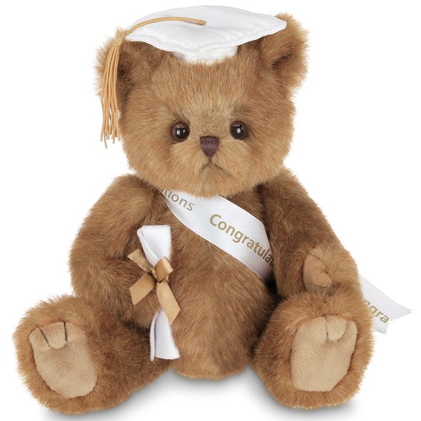Bearington Smarty Class of 2023 Graduation Plush Teddy Bear Stuffed Animal, White Cap, 10 Inch