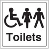 V Safety Disabled/Gents/Ladies Toilet Door Sign - 150mm x 150mm