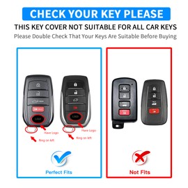 QBUC for Toyota Key Fob Cover with Keychain (Silvery-Pink)