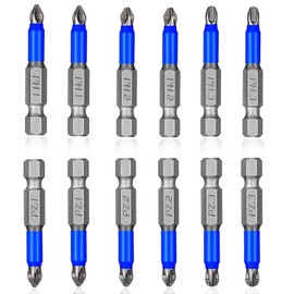 Arshany Magnetic Screwdriver Bit Set, 12pcs Phillips Cross Slot Screwdriver Bit Set, 1/4 Inch Hex Shank 2 Inch/50 mm Length S2 Steel Phillips Head Drill Bits for Power Screwdriver Drill Impact Driver