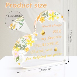 Teacher Appreciation Gifts End of Year Best Teacher Gift for Women Acrylic Puzzle Bee Gifts for Teachers Thank You for Teacher Retirement