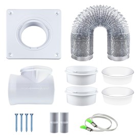 Dryer Vent Hose Kit 4 Inch - Flexible Steel-Reinforced Duct with 90° Elbow, Wall Plate & Silicone Seals for Tight Spaces, Indoor/Outdoor Venting, Dryers, Bathrooms, Workshops