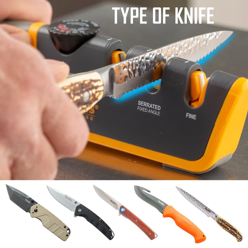 Smiths Adjustable Manual Knife Sharpener Gray/Yellow S-50264