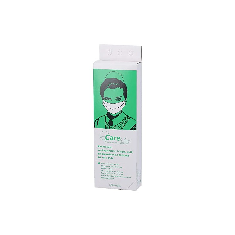 Paper Fleece Sticker Face Mask White with Elastic Pack of