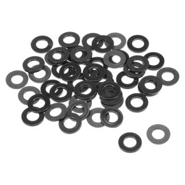 sourcing map Pack of 50 Nylon Flat Washers M8 for 8 mm ID Screw Bolts 16 mm AD 1.5 mm Thick Spacer Sleeves Sealing Rings Washers for Tap Pipe Water Hose Black