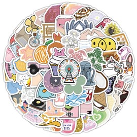 100PCS Small Size Cute Stickers, Funny Sticker Set for Teens Adults, Waterproof Vinyl Kawaii Cartoon Decals for Water Bottle Phones Journals Guitars