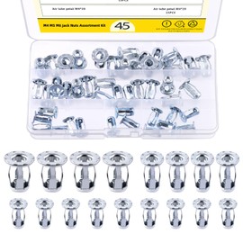 Mardatt Pack of 45 M4 M5 M6 Expansion Insert Nuts Kit, Petal Nuts Union Nut Screw Anchor for Hollow Wall Plastic Polywood Pressboard Hardboard (M4/M5/M6 - Silver)