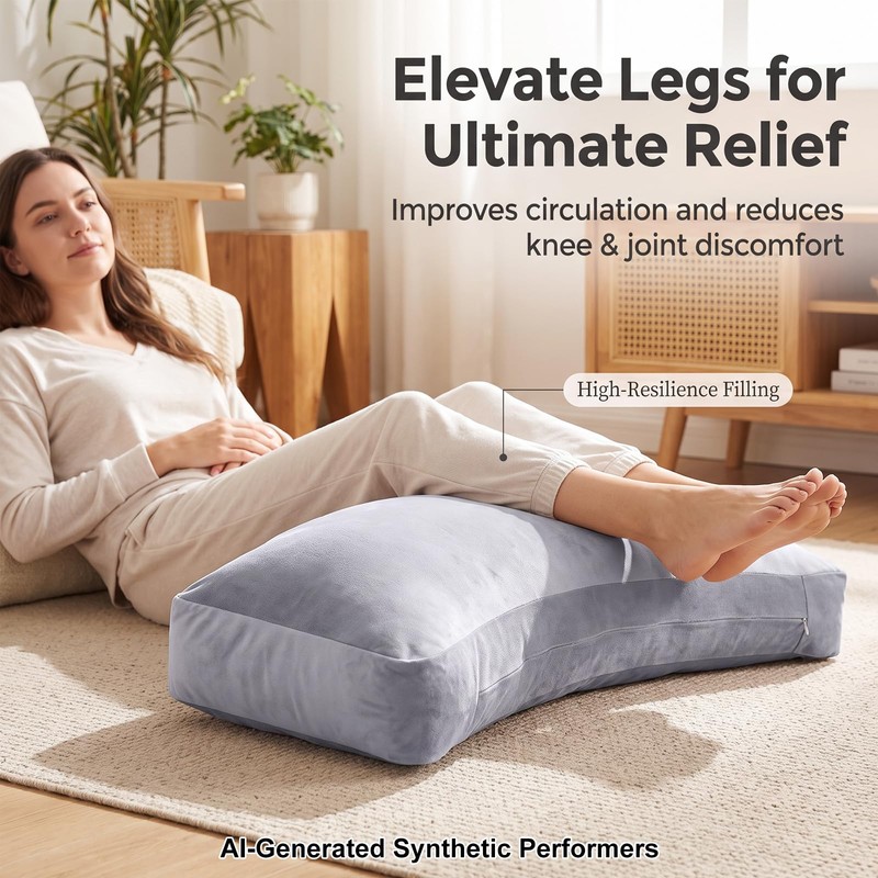 Velvet Positioning Cushion, Position Pad, Ergonomic Crescent Leg Elevation Pillow