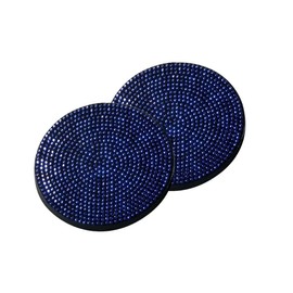 MACHSWON 2 Pack Car Cup Holder Shiny Car Coasters Blue Drink Fashion Crystal Rhinestone Coasters Non-Slip Car Cup Holder Coaster Accessories