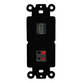 RiteAV - HDMI Speaker Port Wall Plate Decorative (Rocker) [Black/Black]