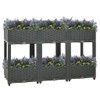 Raised Garden Beds Outdoor Rectangular Planter Decorative Front Yard Raised