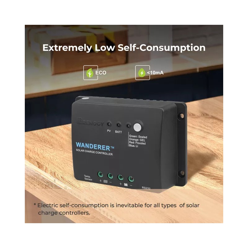 Renogy Wanderer Li 30A 12V PWM Negative Ground Solar Charge