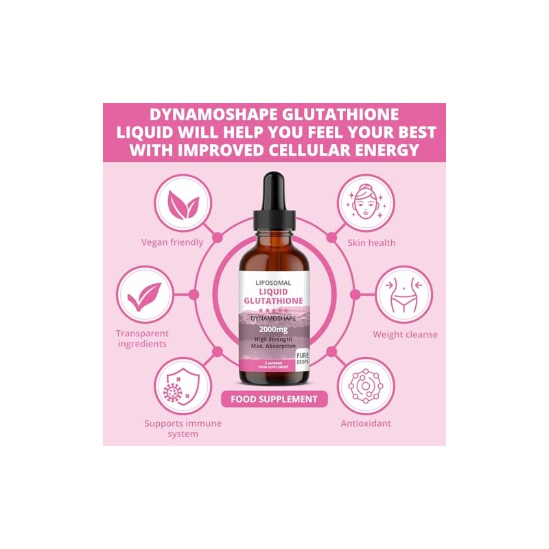 Liposomal Glutathione 2000 mg with Vitamin C, Oral Glutathione Liquid,