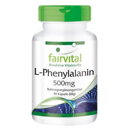 Fairvital L-Phenylalanine 500 mg – High Dose – Vegan – 90 Capsules – Essential Amino Acid