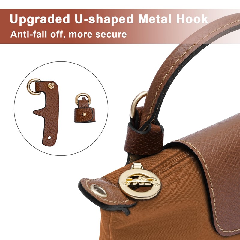 Leather Shoulder Strap for Mini Bag - Terracotta - Nude