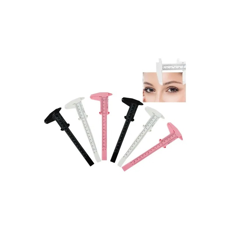 6 Vernier Para Cejas Extensión De Pestañas Rosa, Blanco Y