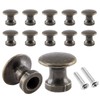 Uenhoy 12 Pcs Mini Cabinet Knobs 1/2 Inch Dia Bronze